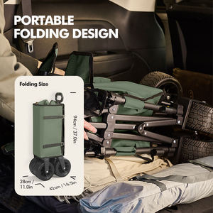 300LB Large Capacity Mesh Foldable Roll Container <b>Camping</b> Trailer Portable Four-Wheel OEM Utility Cart Outdoor Hiking - Product Image 5