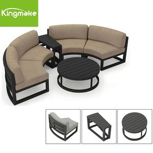 أريكة مستديرة مشهورة للفناء أريكة محادثة فندقية بهيكل من الألومنيوم أريكة حديقة مستديرة - Product Image 5