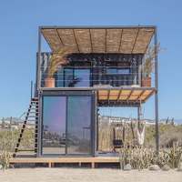Maison préfabriquée en conteneur maritime Skyacross à 2 étages, villa modulaire détachable en conteneur pour resort de glamping en bord de mer