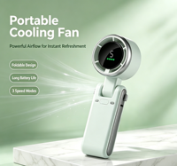 Mini ventilateur portable avec batterie de 1200 mAh et moteur à balais de 12 500 tr/min ; ventilateur de refroidissement portatif.