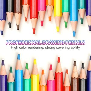 Ensemble de crayons de couleur à mine souple Bview Art, 48 couleurs, forme hexagonale, emballage en seau vert, pour <span class=keywords><strong>dessin</strong></span>, croquis et travaux manuels - Product Image 4