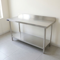 Meja Kerja Dapur Komersial MST Factory Direct SS304 Stainless Steel dengan Rak Bawah, Kaki yang Dapat Disesuaikan, Mudah Dibersihkan