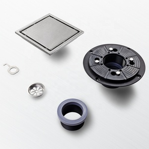 Hiện đại 110 Mét vô hình Sàn thép không gỉ cống 4 inch Chrome vuông vòi hoa sen xả mặt bích cho phòng tắm và tầng hầm - Product Image 5