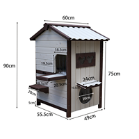 Maison pour chat en bois massif à double couche, abri extérieur pour chat avec arbre à chat pour toutes les saisons