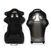 Siège baquet de course EDDYSTAR siège aérodynamique Sport modifié en Fiber de carbone avec cuir PVC PU pour voiture de course et simulateur de dérive