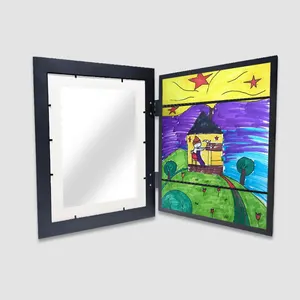 Best Selling With Front Opening Wood Art Frame Kids Home Decor Front Open Kids Art Frames