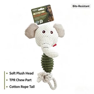 Jouet pour chien en peluche TPR naturel et sûr, résistant aux morsures, jouet de dentition interactif en corde de coton, jouet à mâcher pour animaux de compagnie pour chiens de petite et moyenne taille - Product Image 6