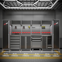 Système de rangement d'outils pour garage modulaire RW, établi robuste, armoire à outils en acier pour l'organisation de l'atelier et du garage