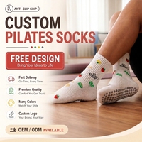 Chaussettes de sport et de yoga pour femme, nouvelle conception ODM, couleurs personnalisées, antidérapantes, avec logo, motif jacquard mignon, pour la gym et le Pilates