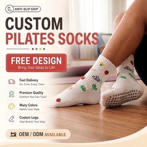 <span class=keywords><strong>Chaussettes</strong></span> de sport et de yoga pour femme, nouvelle conception ODM, couleurs personnalisées, antidérapantes, avec logo, motif jacquard mignon, pour la gym et le Pilates - Product Image 1