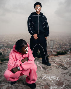 Комплект из 2 предметов: спортивные брюки-джоггеры и худи оверсайз из 100% хлопка (футер), однотонный, без принта, для индивидуального дизайна - Product Image 2