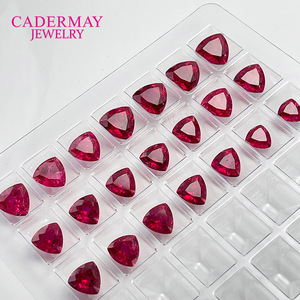 Cadermay Synthetic Ruby Loose Stone Triangle Red For Jewelry Making - Product Image 1