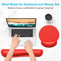 Ensemble clavier et souris avec repose-poignets en mousse à mémoire de forme, base antidérapante à transfert thermique, stock disponible, Kelida, usage bureautique