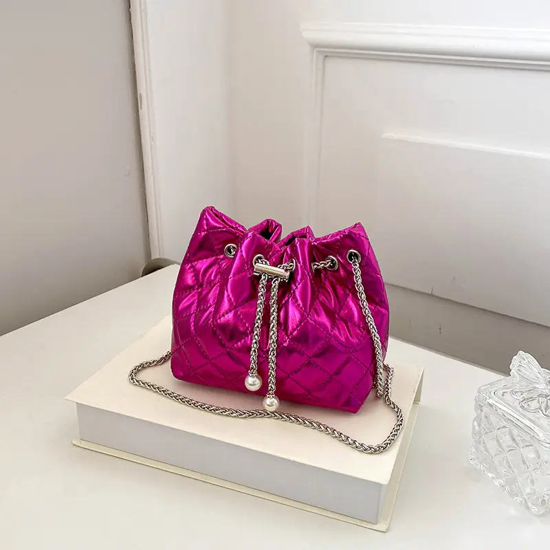 Bolsa de corrente com fio bordado feminina, bolsa de mão estilo carteiro com alça única