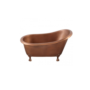 อ่างอาบน้ำทองแดงโบราณพร้อมขาทองเหลือง - Product Image 1