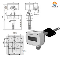 Sensor Suhu & Kelembapan Saluran Dual Signal 0~10V 4~20mA 0.8K Duct Mount AC 24V DC 13.5~35V OEM IP65 Layar LCD untuk Sistem Udara Segar