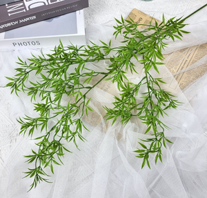 Venta al por mayor de plástico de seda verde follaje dejar tallos ramas de hojas artificiales <span class=keywords><strong>para</strong></span> la decoración del hogar de la boda - Product Image 5