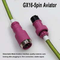Câble USB GX16 vers Type C long, en nylon tressé, rétractable, avec garantie de 12 mois pour claviers mécaniques