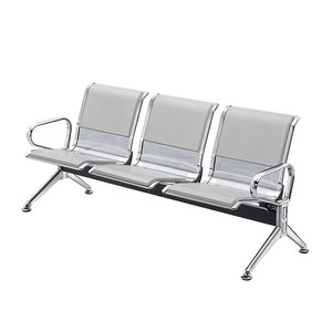 Sillas de espera de acero inoxidable Yijiahao modelo G03 con asientos en fila y pasamanos para uso público en hospitales y aeropuertos - Product Image 1