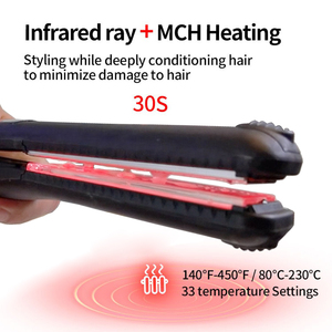 <span class=keywords><strong>Lisseur</strong></span> de cheveux professionnel à plaques en verre transparent infrarouges, sans dommage pour les cheveux, étanche, à vibrations ultrasoniques - Product Image 5