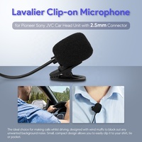 XTRONS MIC025 microfono a Clip Lavalier per Pioneer Sony JVC unità principale per auto con connettore da 2.5mm