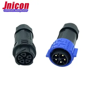 Jnicon Grupo M25 Plug com soquete 5 pinos push-locking 50Amp conector elétrico impermeável IP67 para Led
