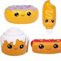 Lot de 4 jouets Squishy Kawaii : Donut, Gâteau, Pizza, Tasse à Café – Anti-stress à remontée lente et parfumés – Cadeau unisexe pour enfant