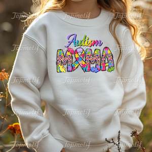 Autismo <span class=keywords><strong>Mama</strong></span> Heat Press Sticker Cinta <span class=keywords><strong>de</strong></span> cáncer <span class=keywords><strong>de</strong></span> <span class=keywords><strong>mama</strong></span> Transferencia DTF para camisetas Sudadera - Product Image 6