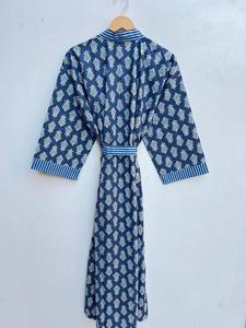 Bata Kimono de Algodón con Estampado, Bata de Dama de Honor, Ropa de Dormir de Verano, Talla Grande, Unisex, Cuello en V, Largo hasta la Rodilla, Estilo Boho - Product Image 2
