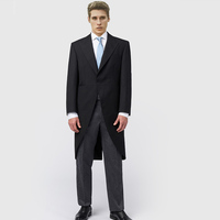 Manteau de smoking noir en laine à simple boutonnage avec queue de pie pour homme, idéal pour mariage, témoin ou bal, style italien