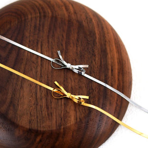 Cadenas de Acero Inoxidable 316L al por Mayor, Joyería de Moda en Oro de 14k y 18k, Collar de Cadena Plana con Diseño de Espiga y Serpiente para Mujeres y Hombres - Product Image 2