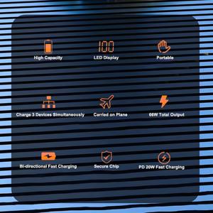 Tkt 20000mAh Slim ngân hàng điện cầm tay với màn hình Led đa cổng sạc điện thoại di động cho iPhone & máy tính xách tay 20 Wát Công suất đầu ra - Product Image 2