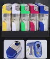 Briquet électronique à gaz LED en plastique Fenix - Durable, rechargeable, coupe-vent, classique, portable, écologique, logo personnalisé, camping