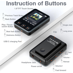 32GB pour lecteur <span class=keywords><strong>MP3</strong></span> Bluetooth Lecteur de musique portable pour les étudiants Amateurs de fitness Wav Audio Clip <span class=keywords><strong>en</strong></span> plastique pour sports de plein air - Product Image 5