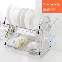 Égouttoir à vaisselle double couche en acier inoxydable robuste, design moderne et minimaliste, qualité directe usine, 20 ans d'expérience