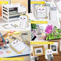 Mini imprimante photo intelligente portable pour enfants, noir et blanc, USB pour rouleaux de papier thermique sans fil, compatible IOS, plastique