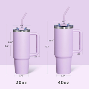 Wholesale Custom Reusable Stainless Steel Insulated Vacuum <b>Mug</b> Travel 40oz Tumbler Handle Straw Camping 24-36 Hours <b>Thermal</b> - Product Image 3