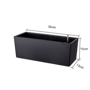Free Sample Wall Hanging Black Retangle Planting Planter Boxes <span class=keywords><strong>Auto</strong></span> Retangular Plastic Flower Pots para Casa e Jardim - Product Image 6