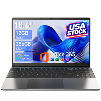 Ordinateur portable étudiant 15,6 pouces en stock aux États-Unis, Intel Celeron J4105, 12 Go de RAM, 256 Go de SSD, écran FHD IPS, ordinateur portable abordable pour l'éducation