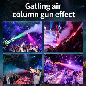 Macchina <span class=keywords><strong>a</strong></span> getto <span class=keywords><strong>CO2</strong></span> portatile Gatling Air Column Gun Effect GT50 con LED RGB, distanza di spruzzatura 6-8m, per DJ - Product Image 6
