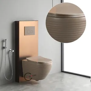 Modern Bathroom Seat Ceramic Sanitary Ware Water Closet Ceramic Wc Wash Down Toilet Bathroom Hanging Toilet Set 1 Piece Toilet