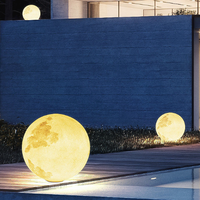 Lampe de Jardin Sphérique IP65 Effet Clair de Lune, Décoration Extérieure de Noël, Télécommandée, Multicolore Peinte