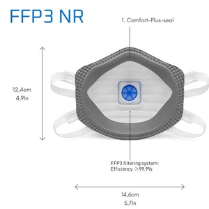 Respirador FFP3 con Válvula de Flujo Frío, Aprobado por la CE, <span class=keywords><strong>para</strong></span> una Respiración Fácil, Mascarilla Antipolvo FFP3 - Product Image 3