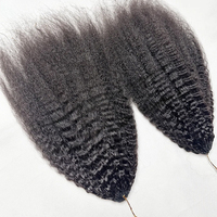 Extensions de cheveux humains 100% vierges brutes, lisses et crépus, sans nœuds, pré-séparées, lisses et crépus, pour tresses