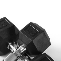 Ensemble d'haltères noirs de 7,5 kg, haltères hexagonaux en caoutchouc, utilisation en salle de sport, haltères hexagonaux en acier à vendre
