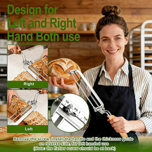 Cortador de Pan de Acero Inoxidable con Cuchilla Dentada para Baguettes, Guía Ajustable de Grosor, Cuchillo Manual para Pan de Levadura - Product Image 4