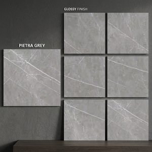 Pulpi Brown High Gloss Marble Look Glazed Porcelain Floor Tiles Luxury Interior Design 80x80cm - Product Image 3