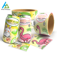 Minfly Numérique Impression Personnalisée PET PVC Bouteille Boîtes Boisson Emballage Manchon Thermorétractable Étiquette pour 8oz 12oz 16oz 330ml 500 ml