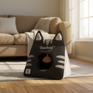 Cama para Gatos Touchcat, Casa para Mascotas Plegable en Forma de Triángulo con Juguete para Uso en Interiores y Viajes - Product Image 2