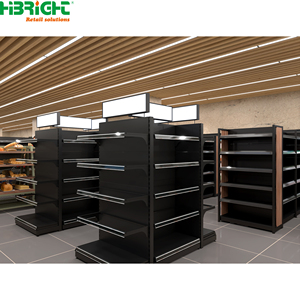 Retail Supermarket Shelves Pegboard Display <b>Rack</b> White Blue Store Shelving System for Grocery Shop - Product Image 2